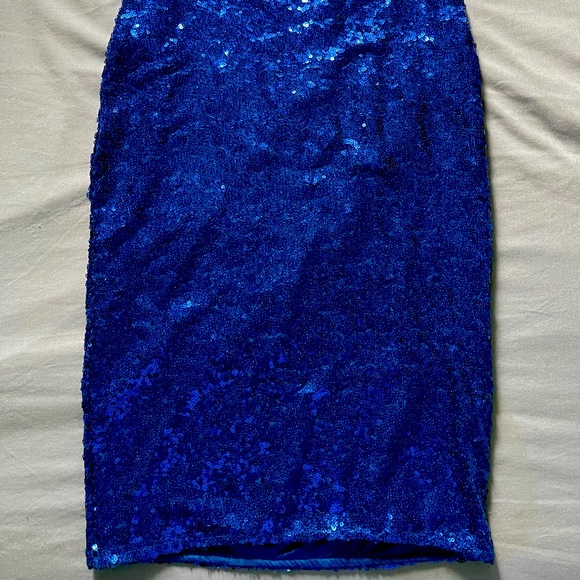 Brand New Fashion Nova Midi Sparkly Blue Dress - Picture 2 of 3